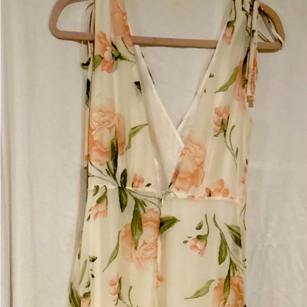 Lulu's Cream and Pink A-line Maxi Dress Resort Wear